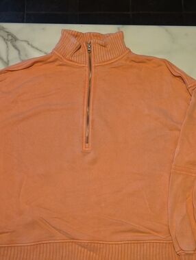 Aerie women's large  Half-Zip Sweater - Peach